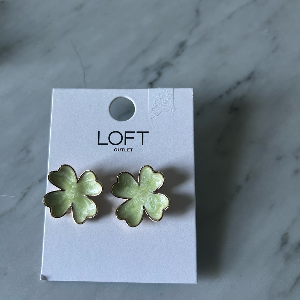 LOFT Gold and Clear Stud Earrings